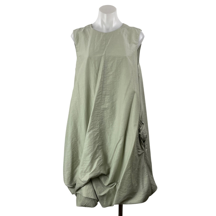 COS Women's Sage Green Sleeveless Drape Bubble Hem Tank Mini Dress Size 10