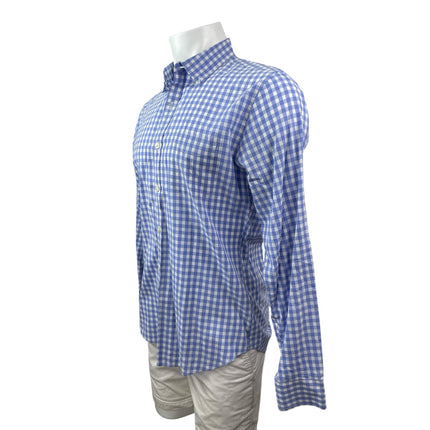 Bonobos Men's Blue Gingham Check Pocket Long Sleeve Button Down Shirt Top Size M