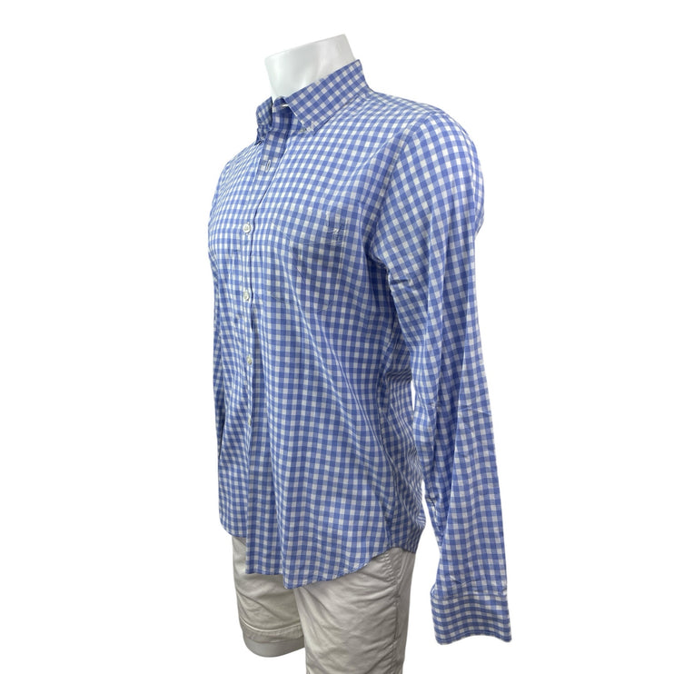 Bonobos Men's Blue Gingham Check Pocket Long Sleeve Button Down Shirt Top Size M