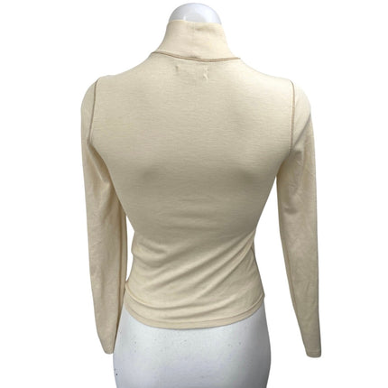 Madewell Women's Yellow Long Sleeve Turtleneck Seam Slim Sweater Top Size S