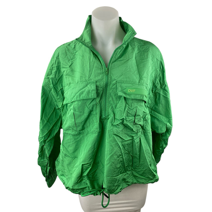 Diane von Furstenberg Target Nylon Packable Anorak Windbreaker Coat Jacket Sz S