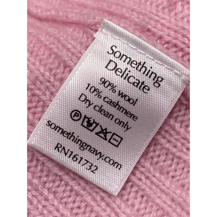 Something Navy Women's Pink Rib Knit Turtleneck Long Sleeve Sweater Top Size M