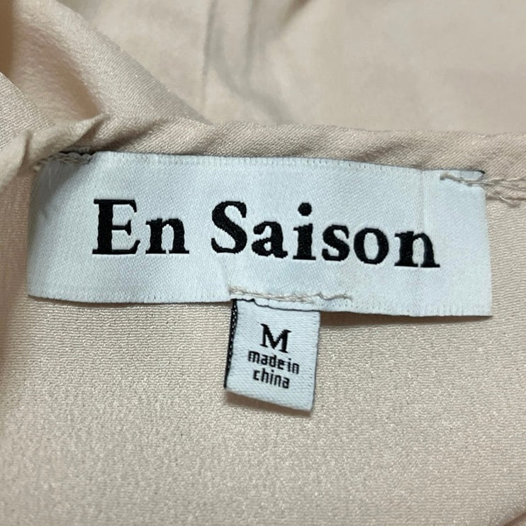 En Saison Beige Sleeveless V Neck Cami Camisole Tank Mini Slip Dress Size M