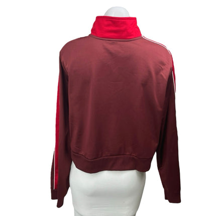 Women's Red Coca Cola Turtleneck Striped Colorblock Zip Up Track Jacket Size XXL