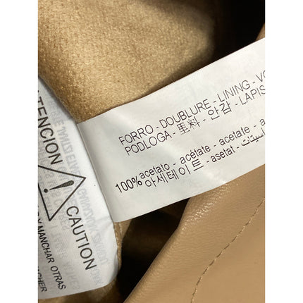 NEW Zara Beige Tan Faux Vegan Leather Sleeveless Button Down Mini Shift Dress M