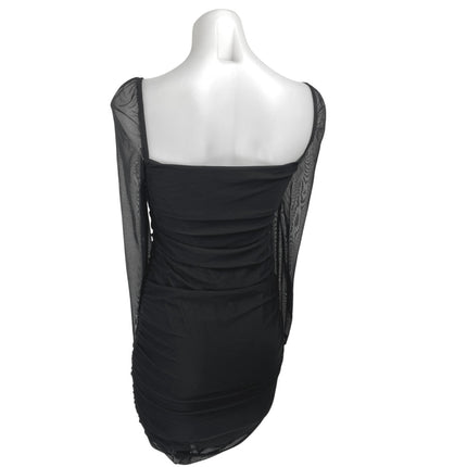 Princess Polly Black Long Sleeve Mesh Ruched Stretch Mini Bodycon Dres Brie Princess Polly Black Long Sleeve Mesh Ruched Stretch Mini Bodycon Dres Brie