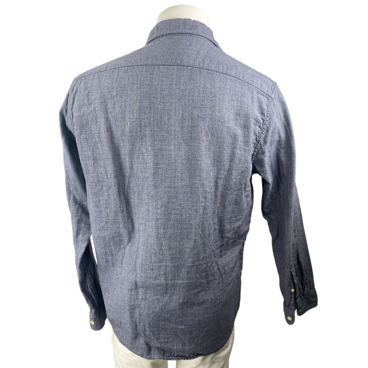 Banana Republic Untucked Slim Fit Men's Gray Long Sleeve Button Down Shirt Top L