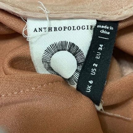 Anthropologie Beige Faux Suede High Waist Slit Straight Pencil Midi Skirt Size S