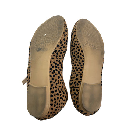Isaac Mizrahi Brown Leopard Slip On Almond Toe Ballet Mary Jane Flats Shoes 7.5