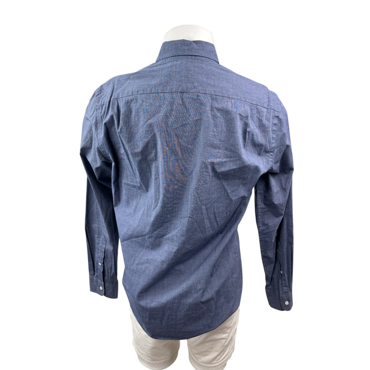 J.Crew Mercantile Flex Men's Blue Long Sleeve Slim Button Down Shirt Top Size M