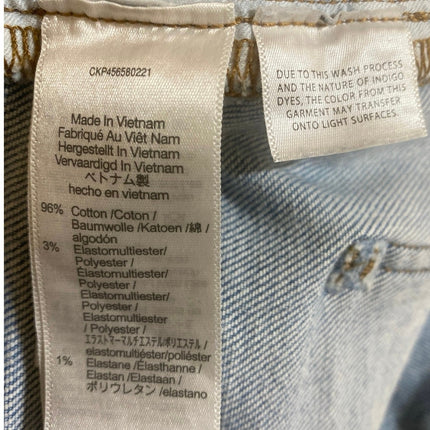 Madewell Women's Light Blue Ripped Raw Frayed Hem Straight Denim Jeans Pants 25