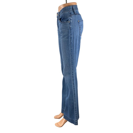 James Jeans Shayebel Flat Women's Blue High Ride Flared Bootcut Denim Jeans 28