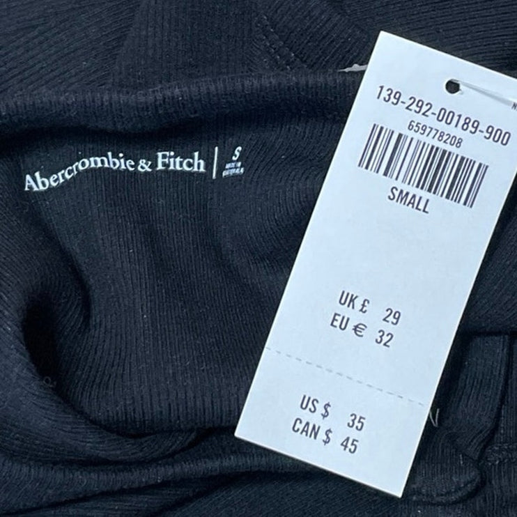 NEW Abercrombie & Fitch Women's Black Sleeveless Knit Button Down Shirt Top S