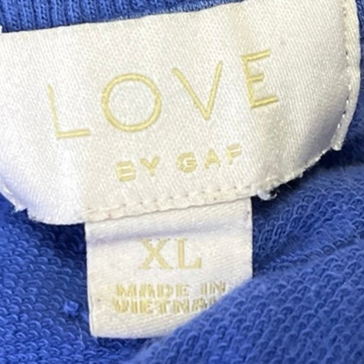 Love by GAP Women's Blue Short Sleeve Pocket Pullover Crop Tee T-Shirt Top XL