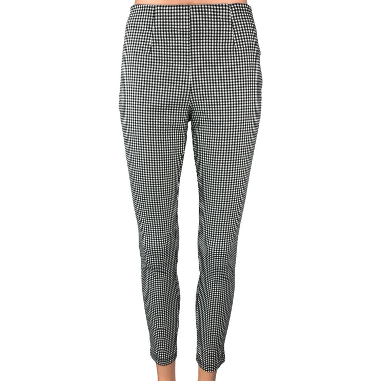 Calvin Klein Women's Black White Gingham Check Ankle Skinny Casual Pants Size 4