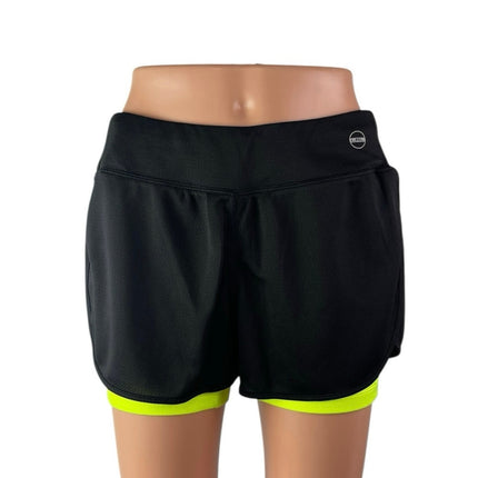 Lauren Ralph Lauren Black Neon Mid Rise Elastic Waist Active Running Shorts Sz M