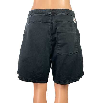 Zara Women's Black Drawstring High Rise Wide Leg Bermuda Casual Shorts Size M