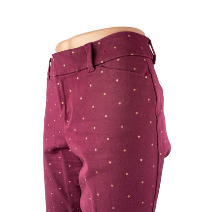Old Navy Pixie Red Polka Dot High Rise Skinny Tapered Ankle Trousers Pants Sz 6