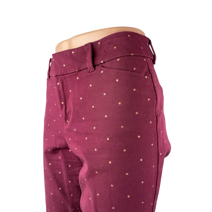 Old Navy Pixie Red Polka Dot High Rise Skinny Tapered Ankle Trousers Pants Sz 6