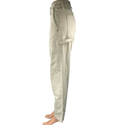 Hollister Epic Flex Cream High Rise Loose Carpenter Straight Trousers Pants 30