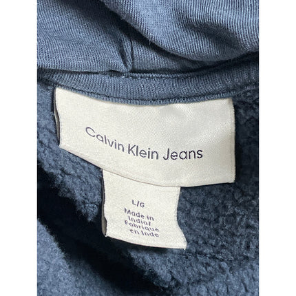 Calvin Klein Jeans Womens Blue Fleece Hoodie Hooded Pocket Sweatshirt Top Size L