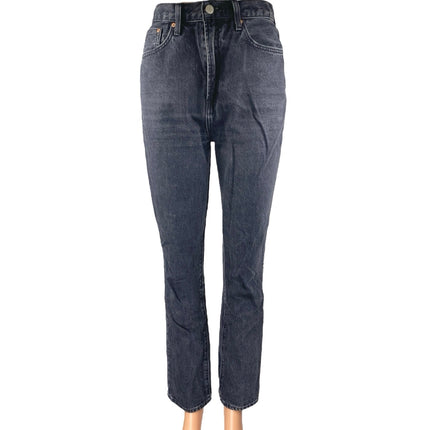Aritzia Denim Forum The Nina Super High Waisted Cigarette Black Denim Jeans 25