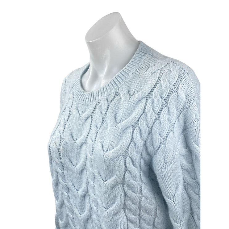 Rachel Parcell Women's Baby Blue Pastel Cable Knit Long Sleeve Sweater Top Sz L
