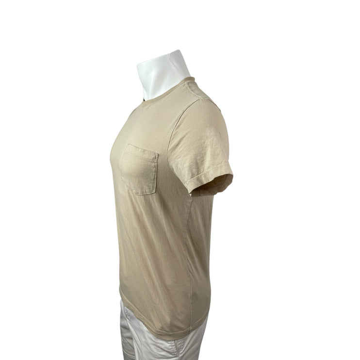 J.Crew Broken In Short Sleeve Pocket Men's Beige Slim Basic Tee T-Shirt Top Sz S