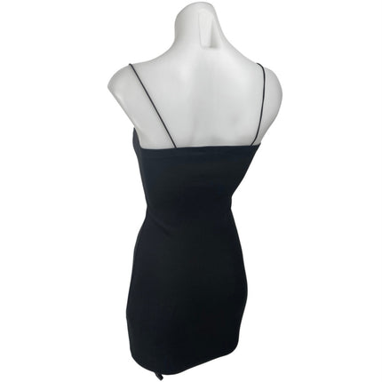 Zara Black Rib Knit Sleeveless Cami Camisole Mini Bodycon Tank Sweater Dress S