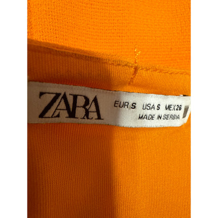 Zara Women's Orange Sleeveless Cami Camisole Square Neck Mini A-Line Dress Sz S