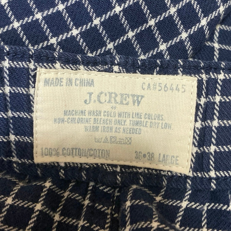 J.Crew Men's Blue Checkered Flannel Straight Leg Lounge Sleep Pajama Pants 36x38