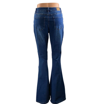 Flying Banana Blue High Waisted Bell Bottom Flared Bootcut Denim Jeans Size 8