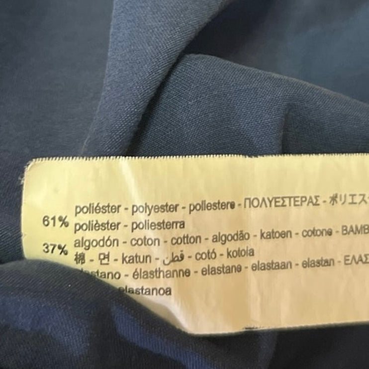 Zara Women's Blue White Long Sleeve Full Zip Windbreaker Bomber Coat Jacket S