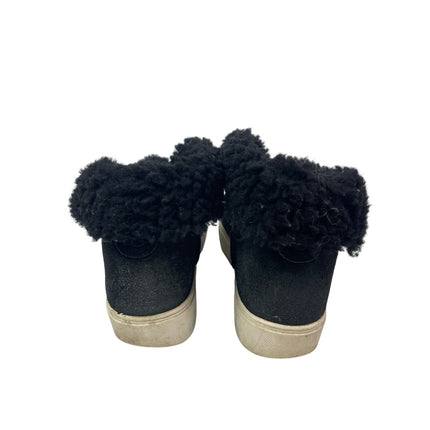 UGG Lynus Women's Black Suede Sheepskin Cuff Round Toe Sneakers Ankle Boots 7.5