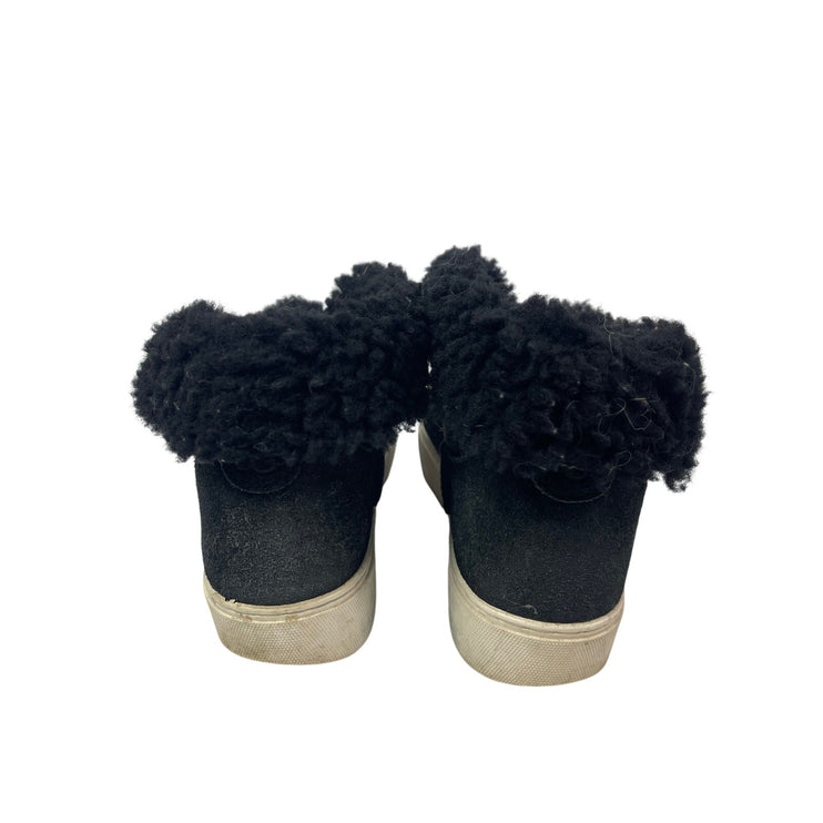 UGG Lynus Women's Black Suede Sheepskin Cuff Round Toe Sneakers Ankle Boots 7.5