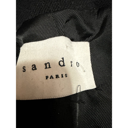 Sandro Womens Black Double Breasted Collar Long Sleeve Trench Overcoat Jacket 8
