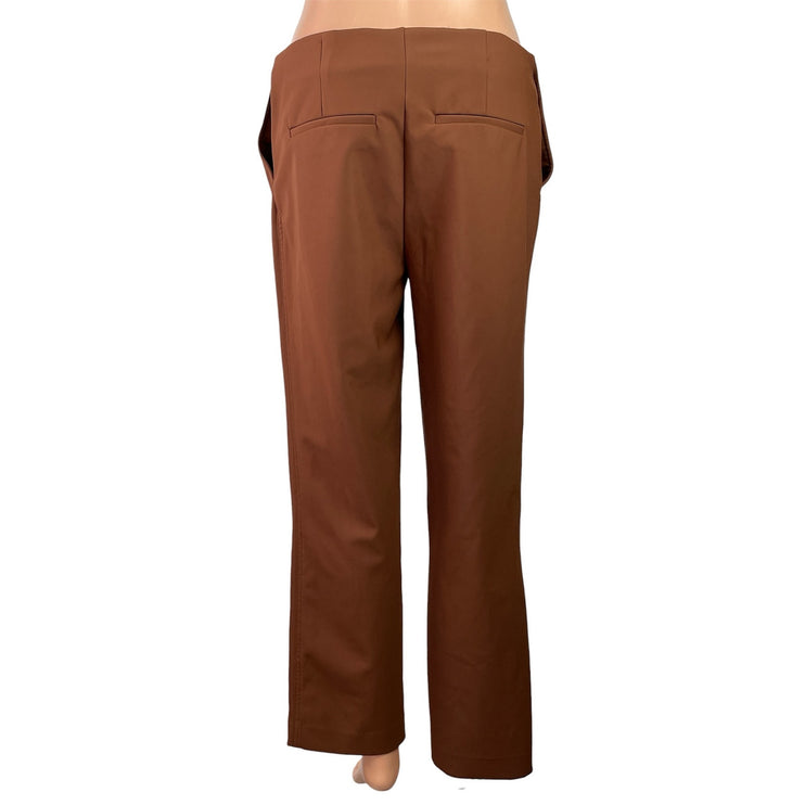 Christian Siriano Women's Brown High Rise Straight Leg Trousers Pants Size 6