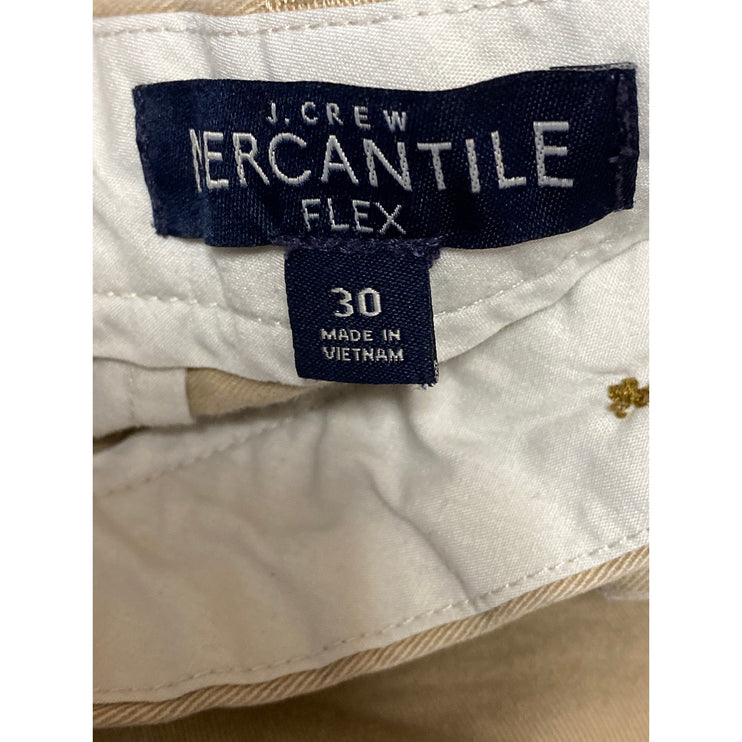 J. Crew Men's Beige Tan High Rise Twill Wide Leg Casual Chino Khaki Shorts Sz 30