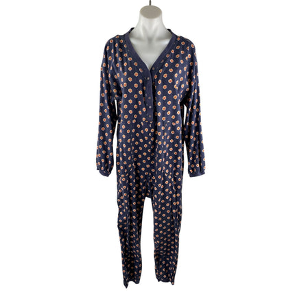 Anthropologie Fireside Flannel Button Down Top Jumpsuit Sleepwear Pajama Set S