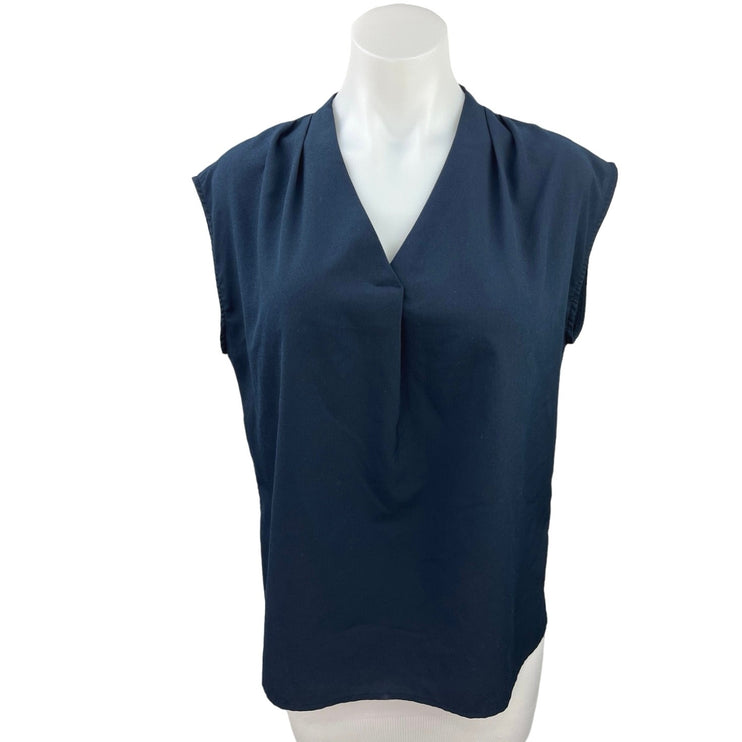 Banana Republic Women's Blue V-Neck Sleeveless Pullover Blouse Shirt Top Sz XS