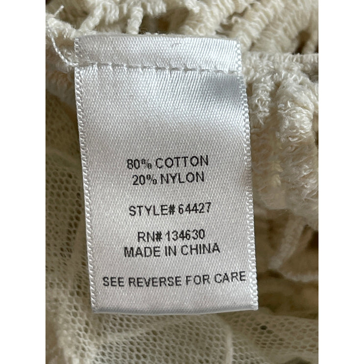 Sunday in Brooklyn Cream Crochet Embroidered Cover Up Mini Tank Shift Dress Sz S