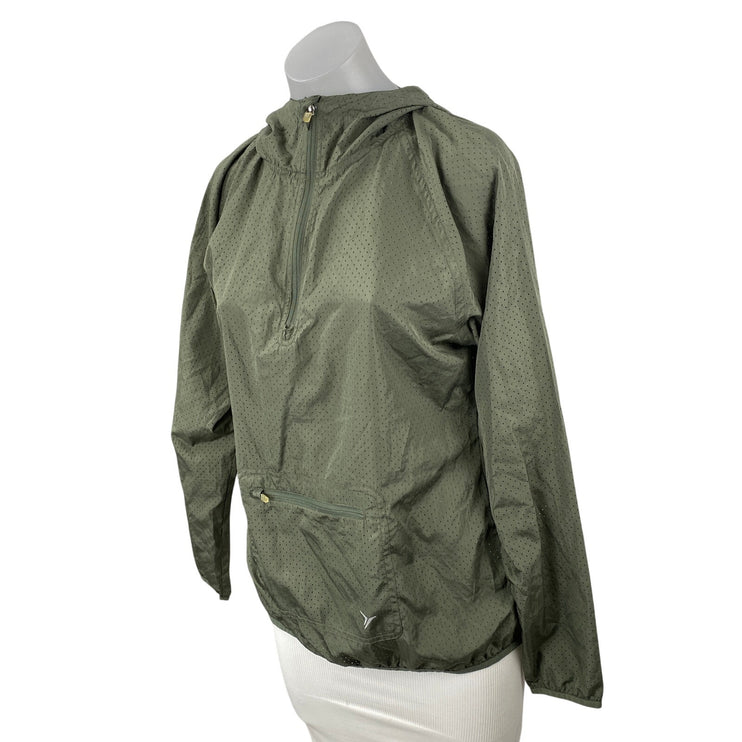 Old Navy Active Women's Green Hoodie Hooded Half Zip Athletic Track Jacket Sz S