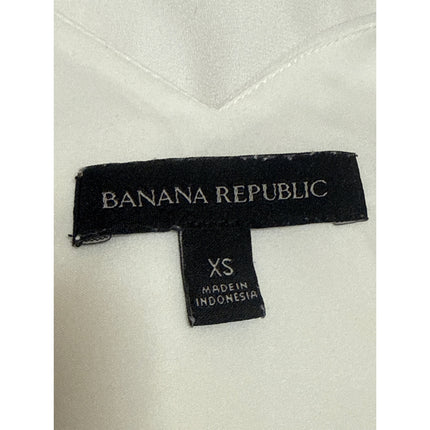 Banana Republic Women's White Satin Sleeveless V Neck Cami Camisole Tank Top XS
