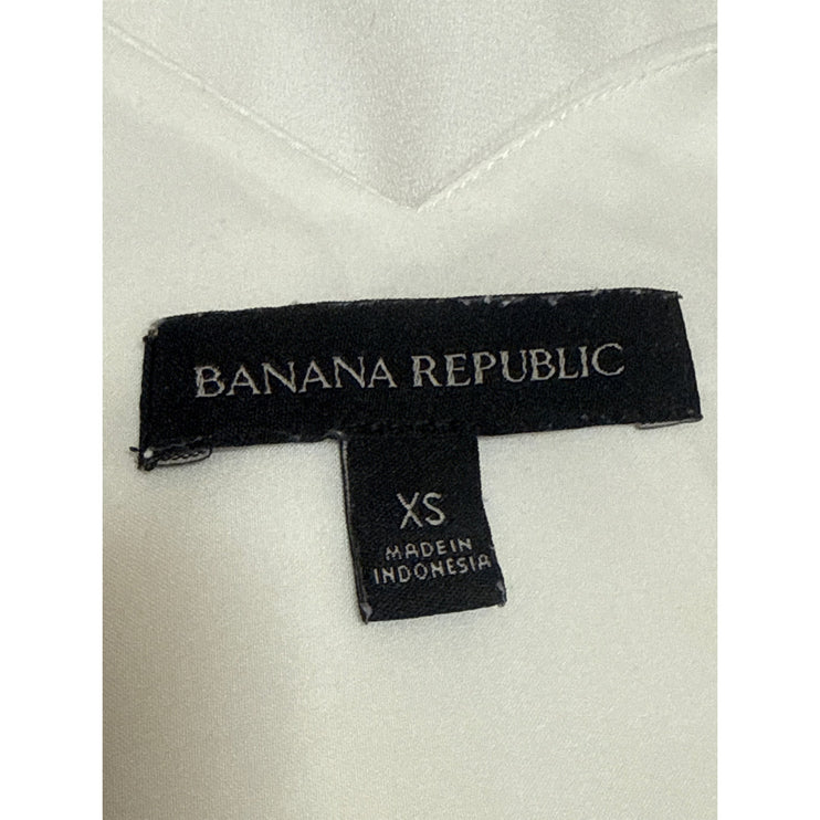 Banana Republic Women's White Satin Sleeveless V Neck Cami Camisole Tank Top XS