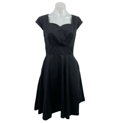 Hanpceirs Black 1950s Vintage Party Cocktail Sweetheart Fit & Flare Mini Dress M