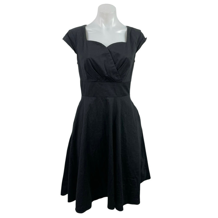 Hanpceirs Black 1950s Vintage Party Cocktail Sweetheart Fit & Flare Mini Dress M