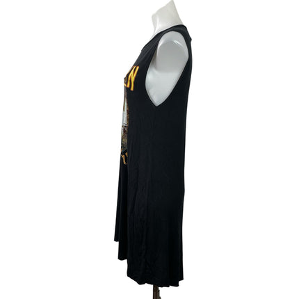 Lauren Moshi Deanna Crystal Led Zepplin Black Sleeveless Graphic Tank Dress Sz M
