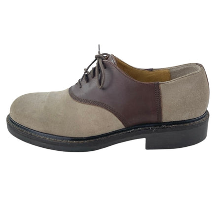 J. Crew Saddle Men's Brown Faux Suede Leather Lace Up Low Top Oxford Shoes 9.5