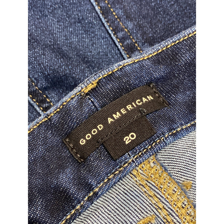 NEW Good American High Waisted Dark Wash Flared Bootcut Denim Jeans Pants Sz 20