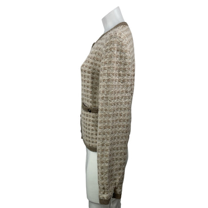 NEW Rag & Bone Robyn Beige Tweed Wool Mohair Long Sleeve Cardigan Sweater Top S